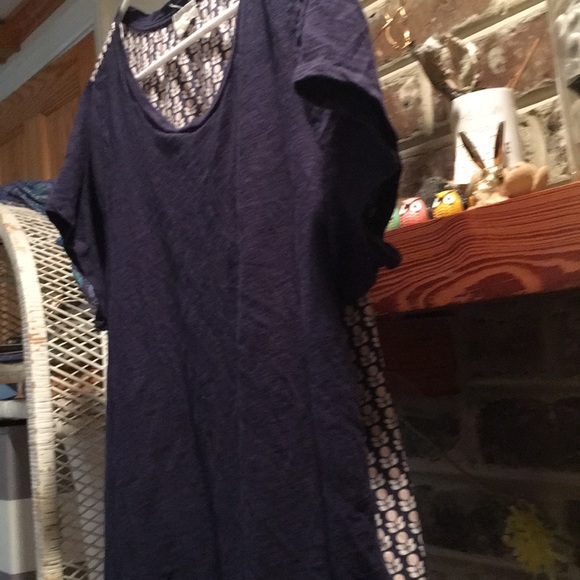 MAISON JULES silky/cotton panel blouse tee - Picture 7 of 8